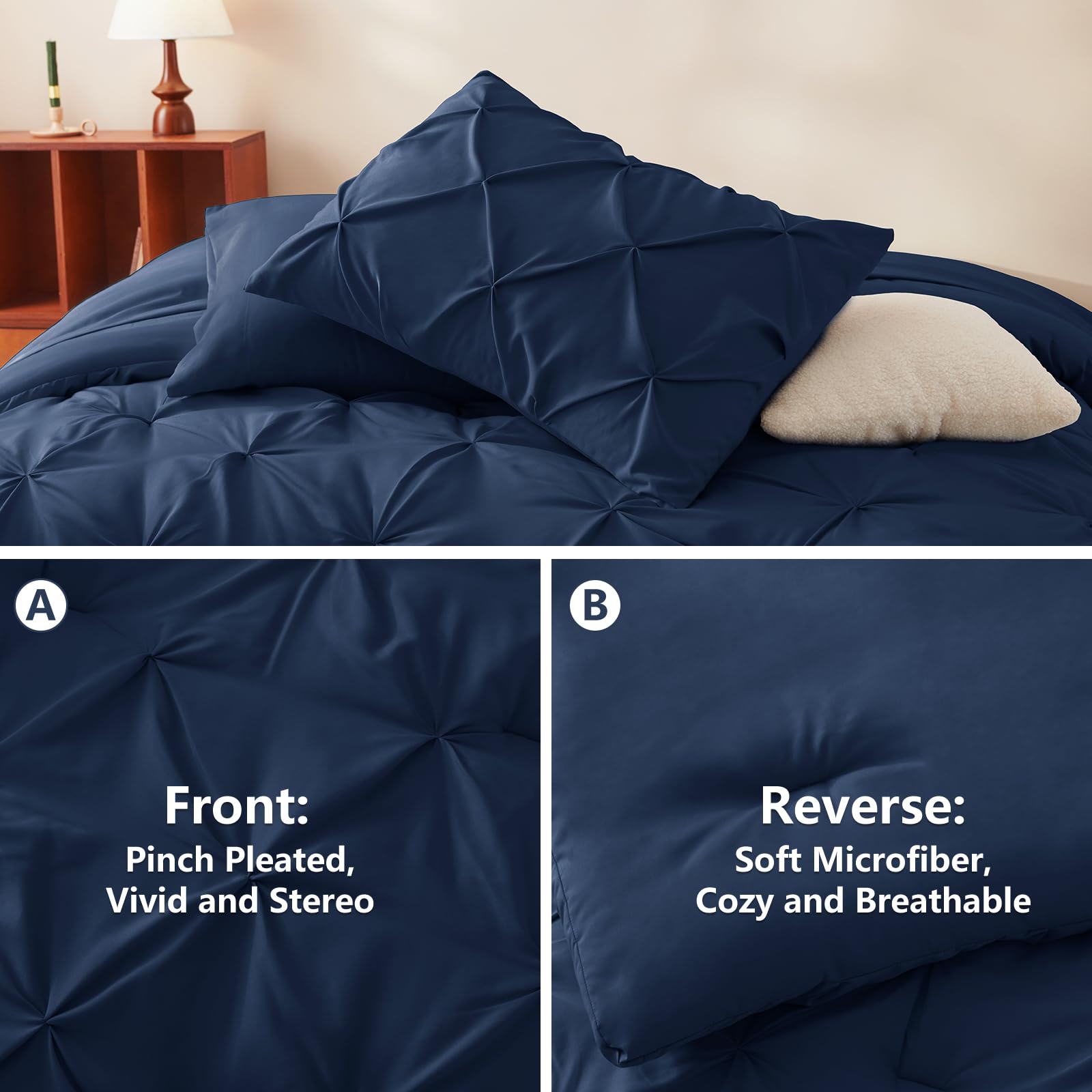 Foto 4 pulgar | Edredón King Size con Fundas de Almohada CozyLux Azul 7 Piezas - Venta Internacional