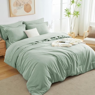 Foto 1 | Juego de Edredón Matrimonial CozyLux Verde 7 Piezas - Venta Internacional