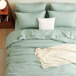 Foto 2 | Juego de Edredón Matrimonial CozyLux Verde 7 Piezas - Venta Internacional