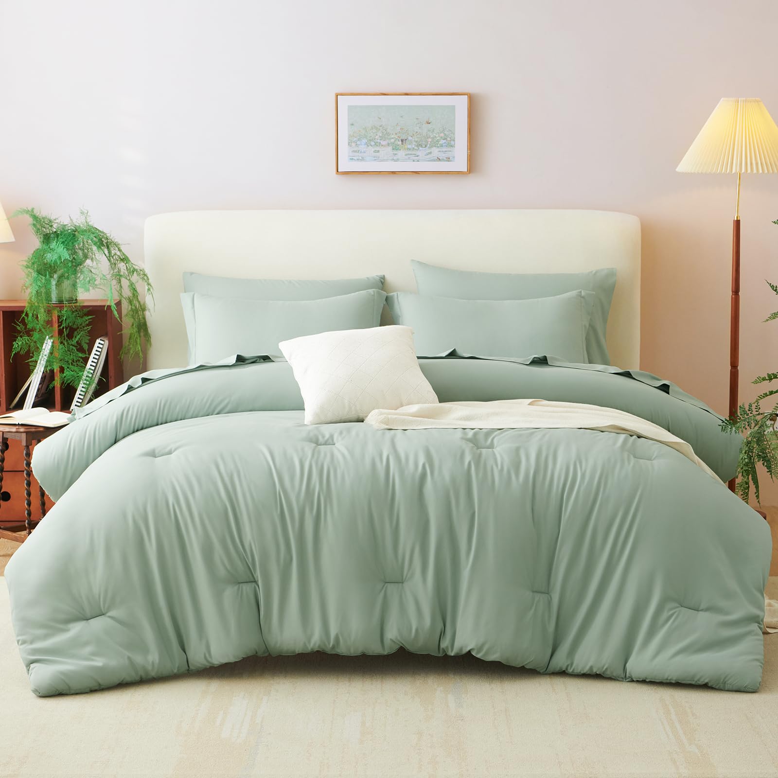 Foto 7 | Juego de Edredón Matrimonial CozyLux Verde 7 Piezas - Venta Internacional