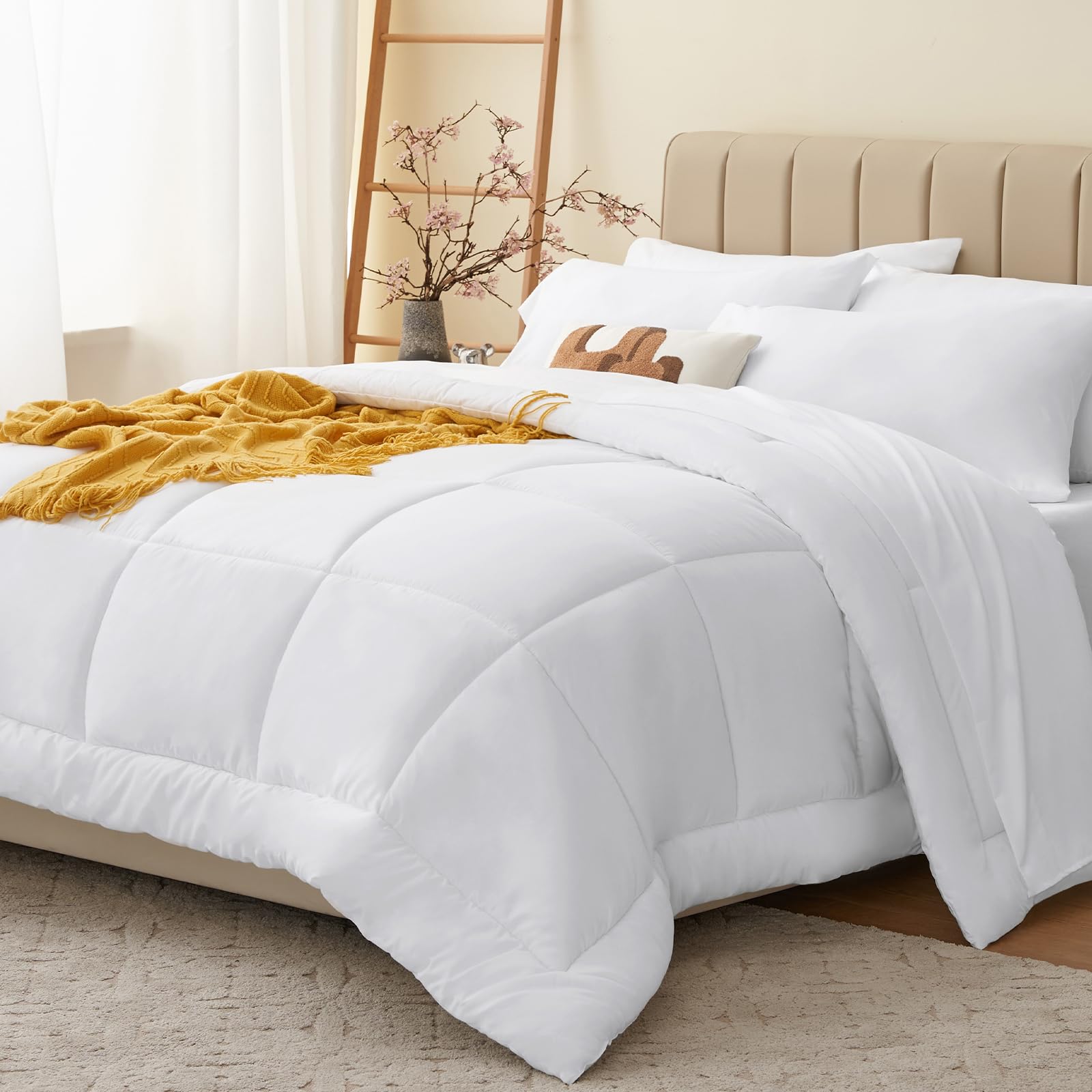 Foto 2 pulgar | Edredón King Size con Fundas de Almohada CozyLux Blanco 7 Piezas - Venta Internacional
