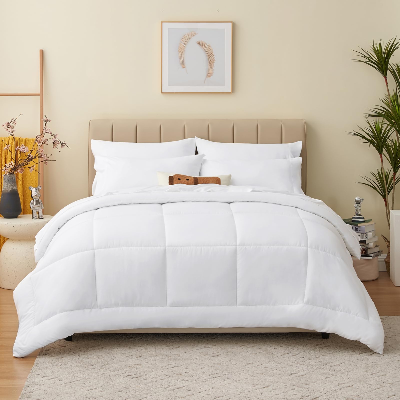 Foto 3 pulgar | Edredón King Size con Fundas de Almohada CozyLux Blanco 7 Piezas - Venta Internacional