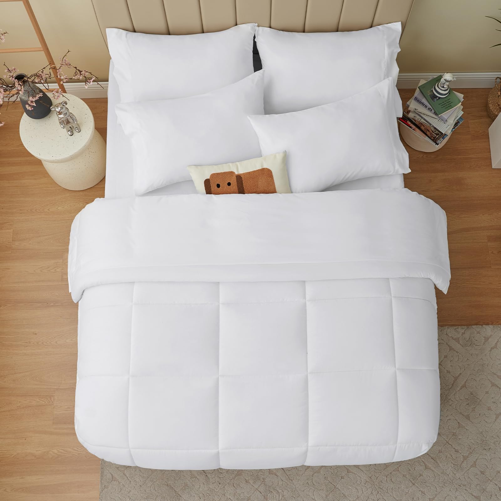 Foto 4 pulgar | Edredón King Size con Fundas de Almohada CozyLux Blanco 7 Piezas - Venta Internacional