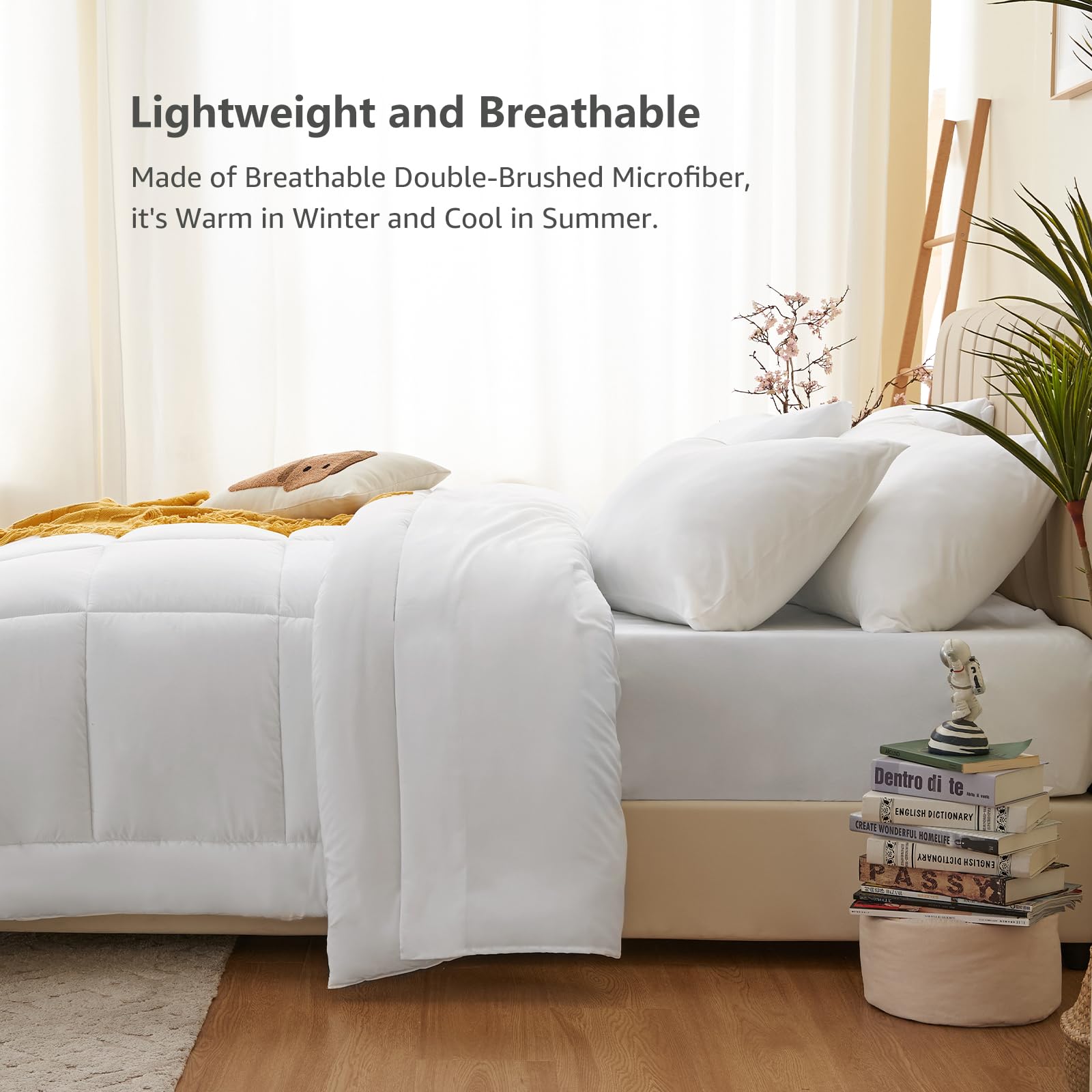 Foto 5 pulgar | Edredón King Size con Fundas de Almohada CozyLux Blanco 7 Piezas - Venta Internacional