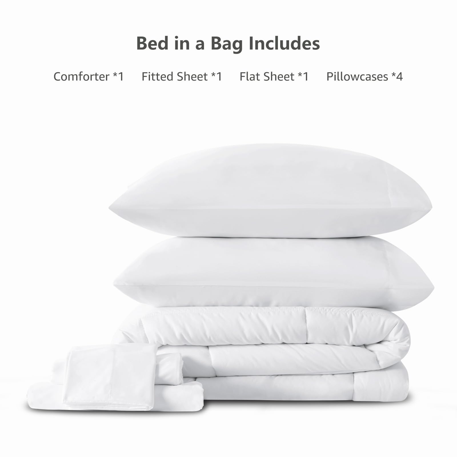 Foto 7 | Edredón King Size con Fundas de Almohada CozyLux Blanco 7 Piezas - Venta Internacional