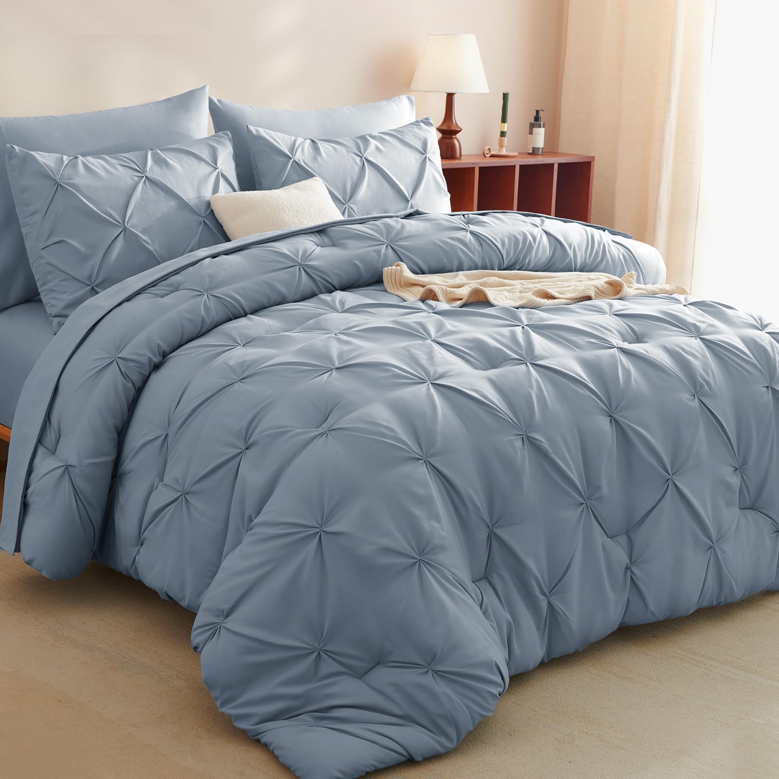 Foto 2 pulgar | Edredón Queen Size con Fundas de Almohada CozyLux Azul Grisáceo 7 Piezas - Venta Internacional