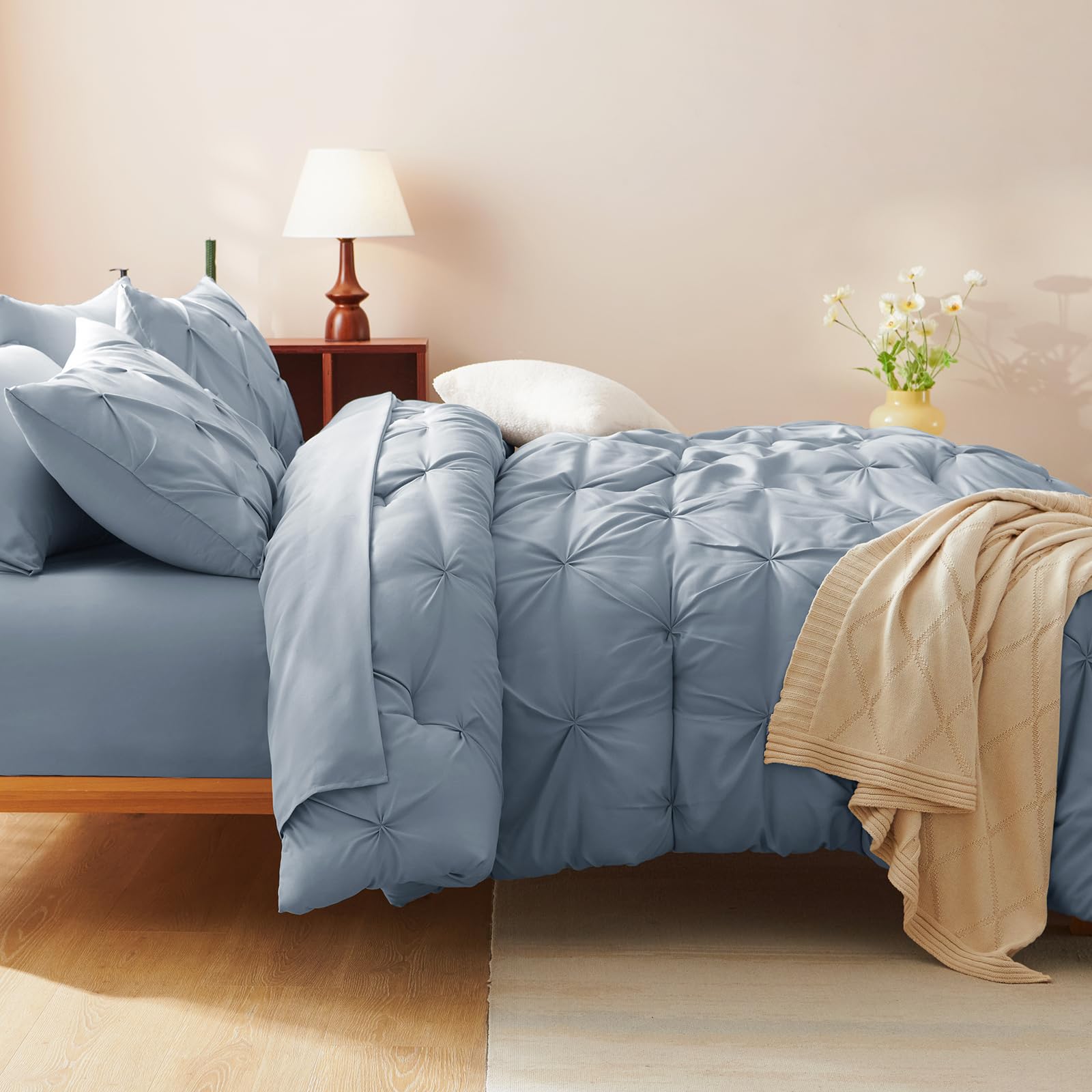 Foto 7 pulgar | Edredón Queen Size con Fundas de Almohada CozyLux Azul Grisáceo 7 Piezas - Venta Internacional