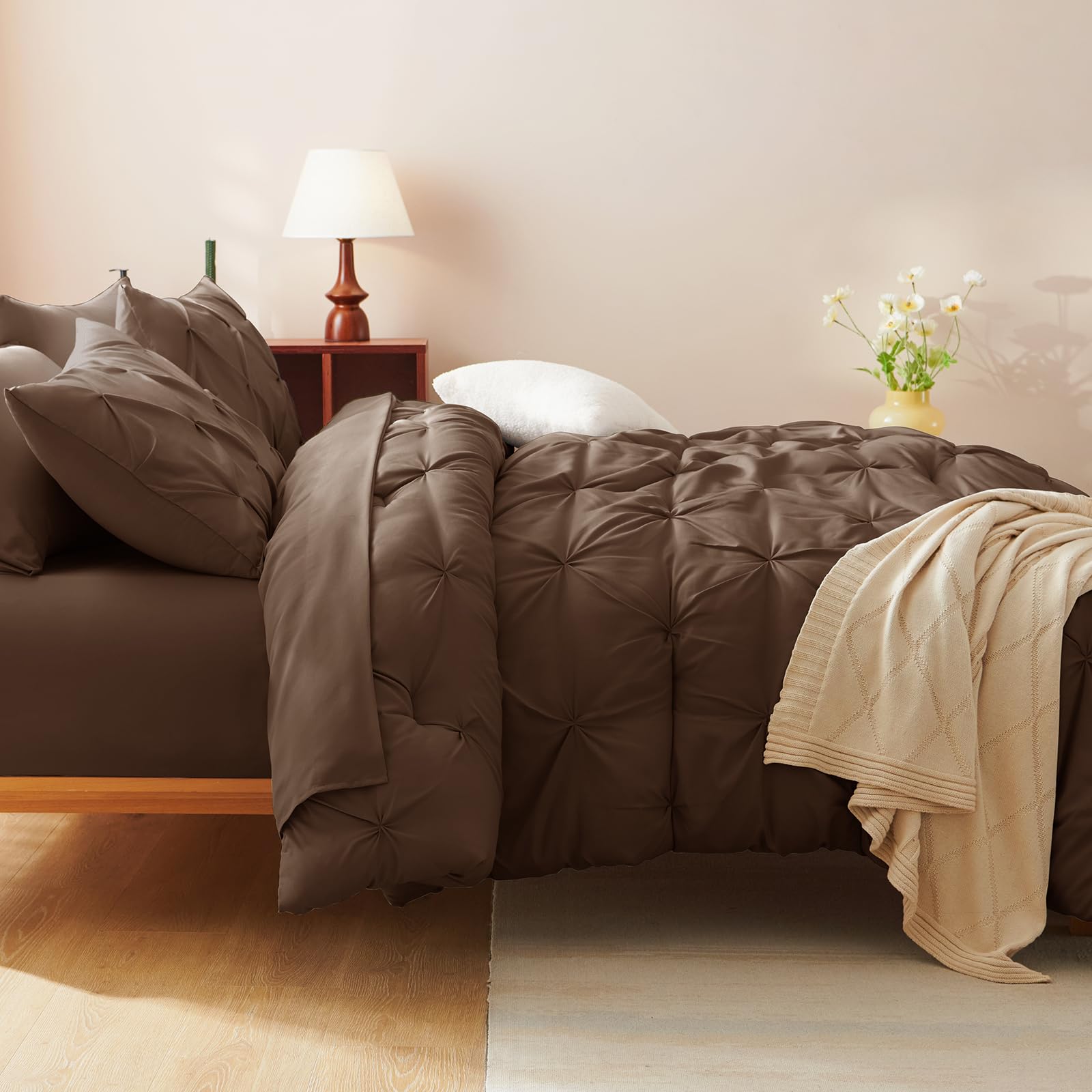 Foto 6 | Juego de Edredón King Cozylux  Marrón 7 Piezas -Venta Internacional