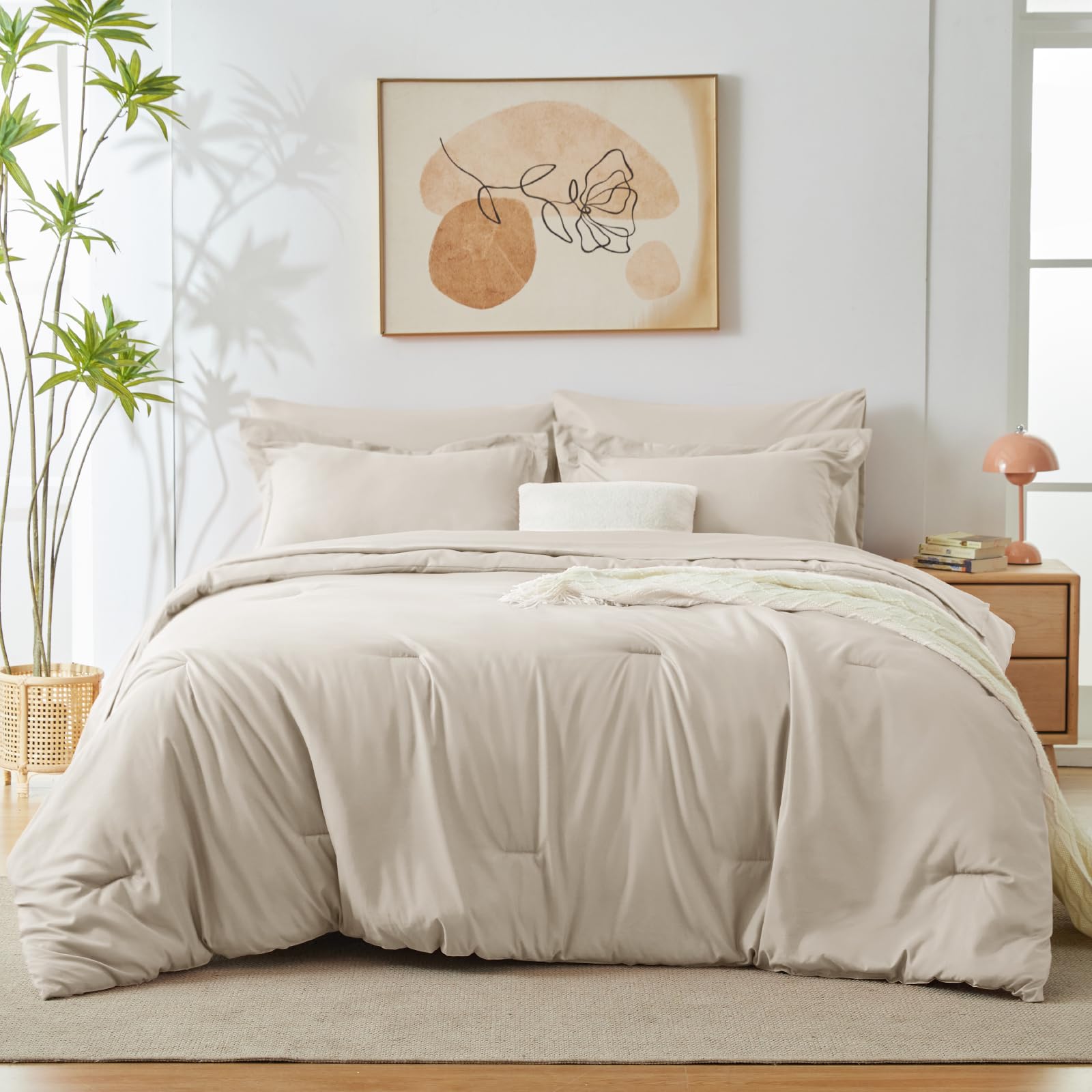 Foto 5 | Juego de Edredón King CozyLux Beige 7 Piezas - Venta Internacional