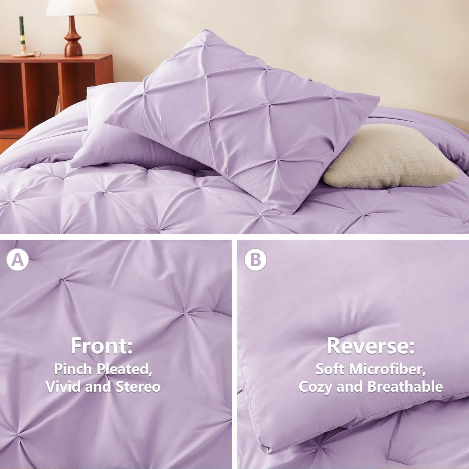 Foto 4 pulgar | Edredón Queen Size con Sábanas CozyLux Morado Claro 7 Piezas - Venta Internacional