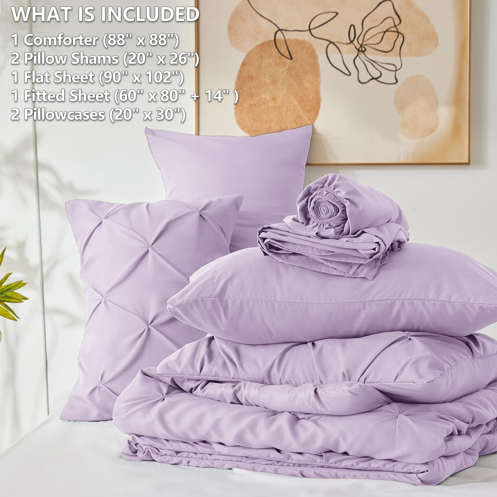 Foto 5 | Edredón Queen Size con Sábanas CozyLux Morado Claro 7 Piezas - Venta Internacional