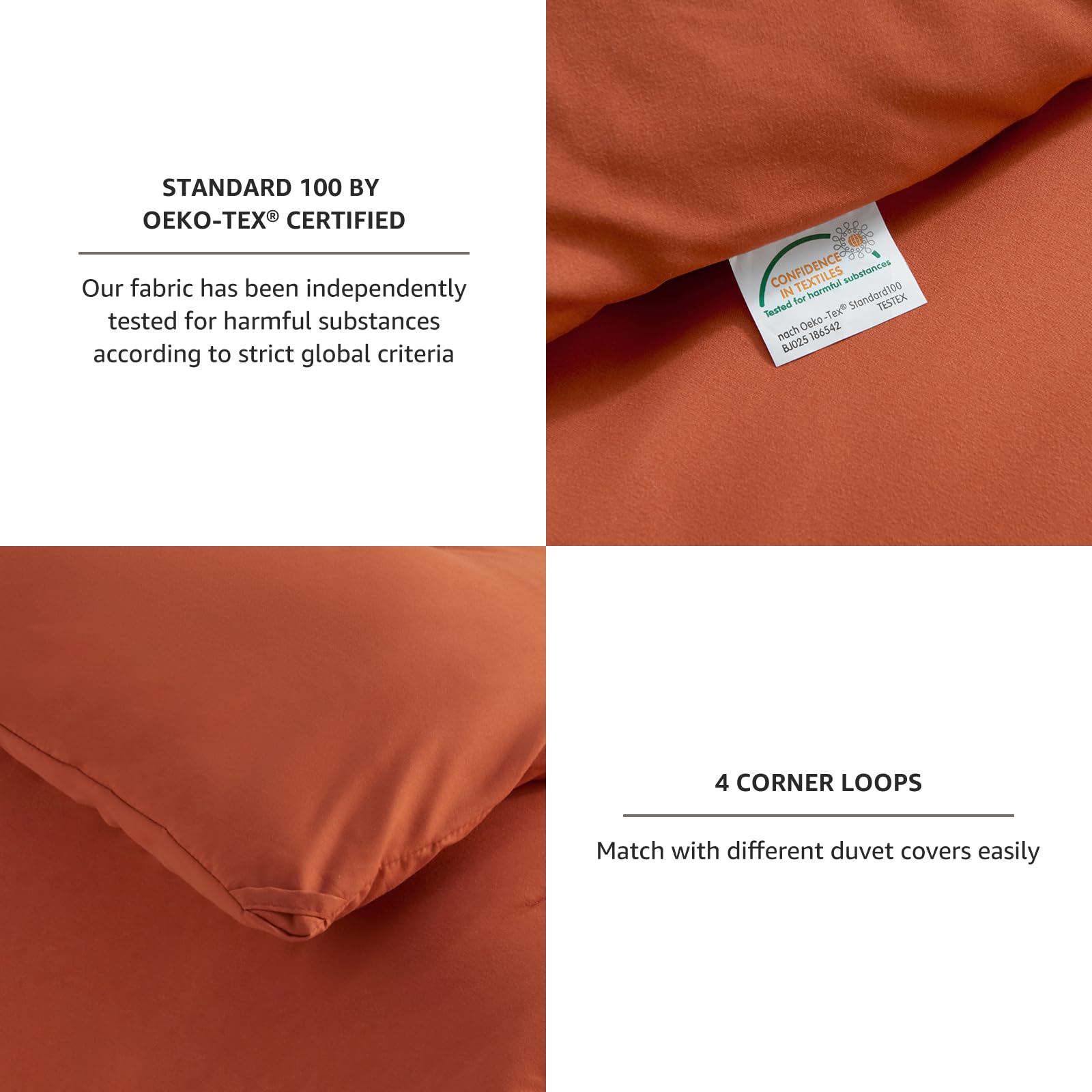 Foto 6 pulgar | Edredón King Size con Fundas de Almohada CozyLux Terracota 3 Piezas - Venta Internacional