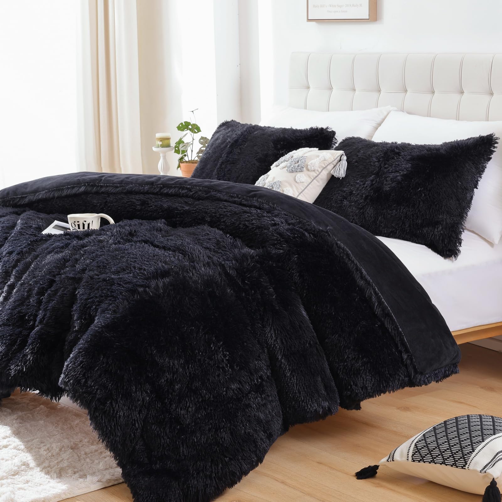 Foto 2 pulgar | Edredón Queen Size con Fundas de Almohada Smoofy Negro 3 Piezas - Venta Internacional