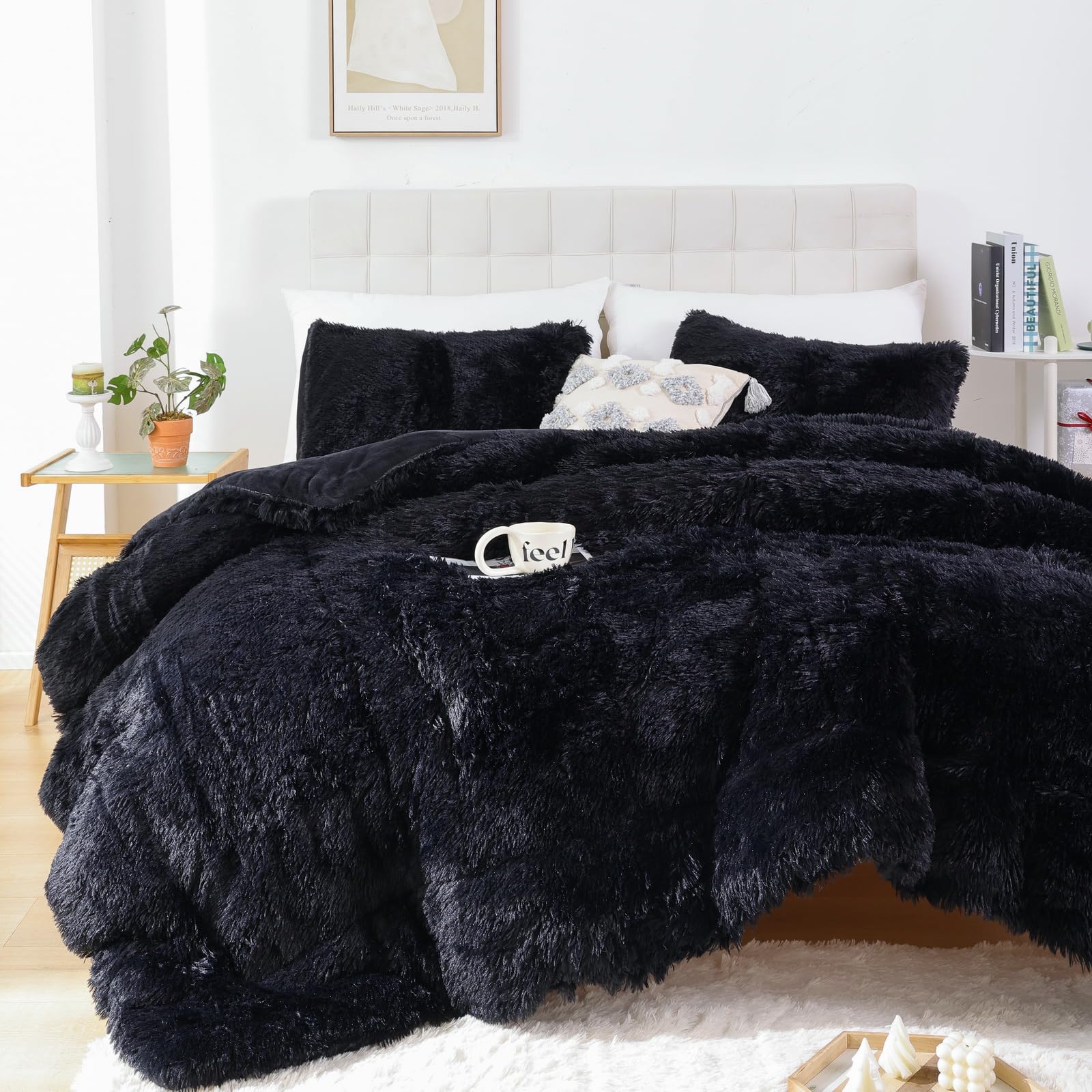 Foto 3 pulgar | Edredón Queen Size con Fundas de Almohada Smoofy Negro 3 Piezas - Venta Internacional