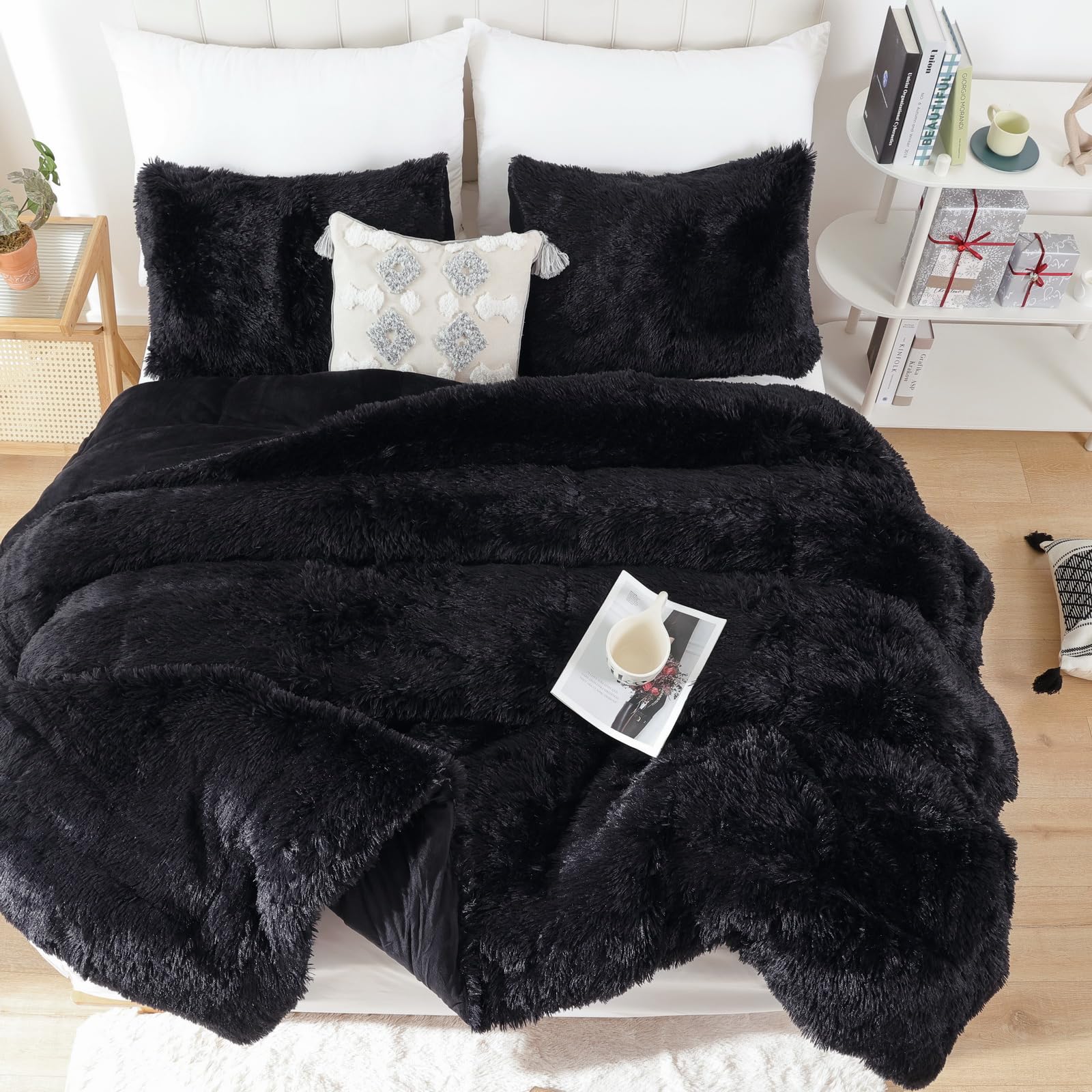 Foto 5 pulgar | Edredón Queen Size con Fundas de Almohada Smoofy Negro 3 Piezas - Venta Internacional