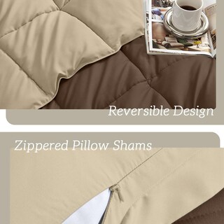 Foto 3 | Juego de Edredón Queen Homelike Moment Cafe Reversible de 3 Piezas - Venta Internacional
