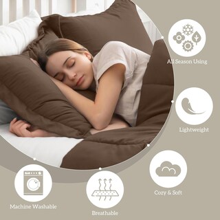 Foto 4 | Juego de Edredón Queen Homelike Moment Cafe Reversible de 3 Piezas - Venta Internacional
