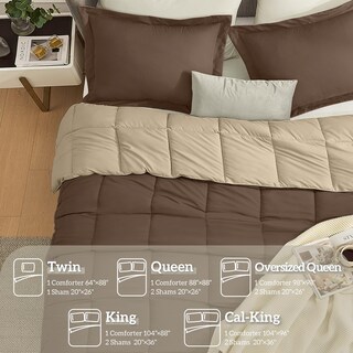 Foto 5 | Juego de Edredón Queen Homelike Moment Cafe Reversible de 3 Piezas - Venta Internacional