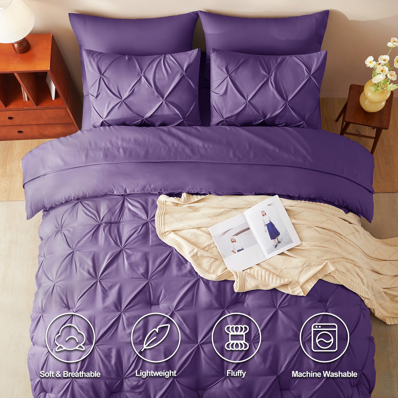 Foto 3 pulgar | Juego de Edredón Queen Cozylux Morado 7 Piezas - Venta Internacional
