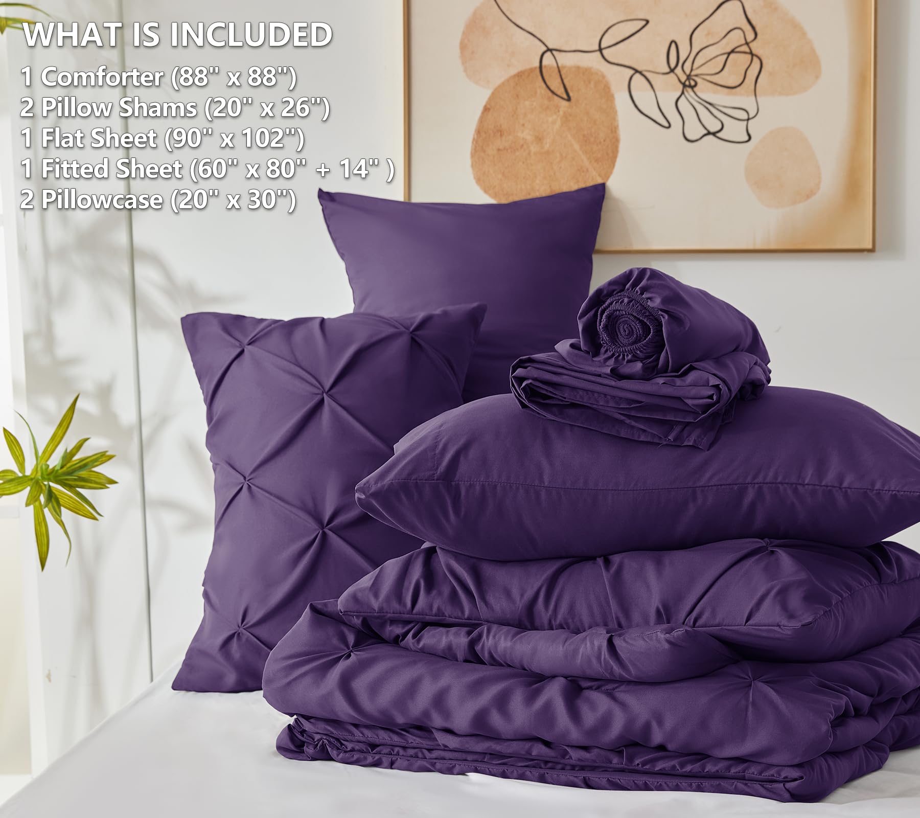 Foto 4 pulgar | Juego de Edredón Queen Cozylux Morado 7 Piezas - Venta Internacional