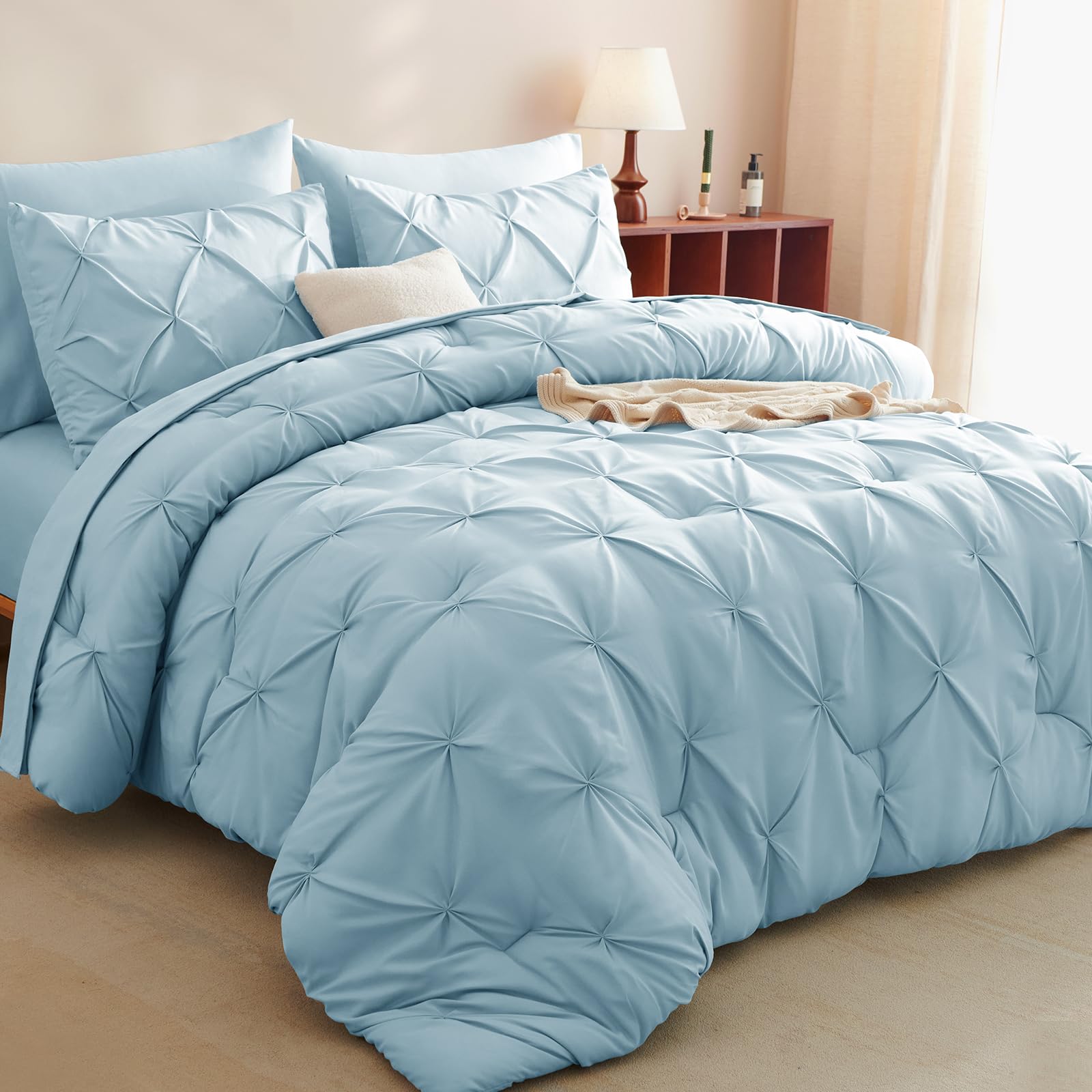 Foto 2 pulgar | Edredón Queen Size con Fundas de Almohada CozyLux Azul 7 Piezas - Venta Internacional