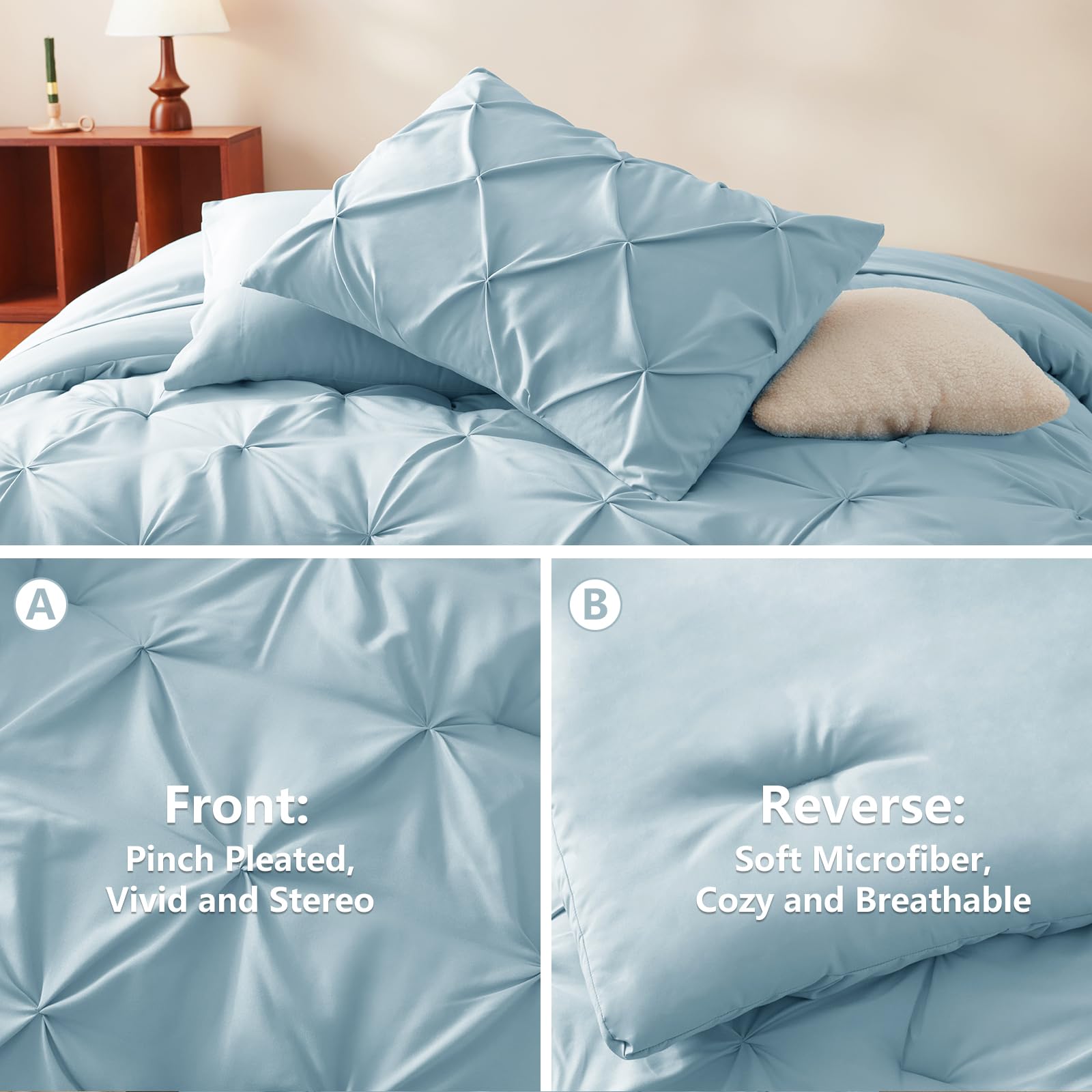 Foto 4 pulgar | Edredón Queen Size con Fundas de Almohada CozyLux Azul 7 Piezas - Venta Internacional