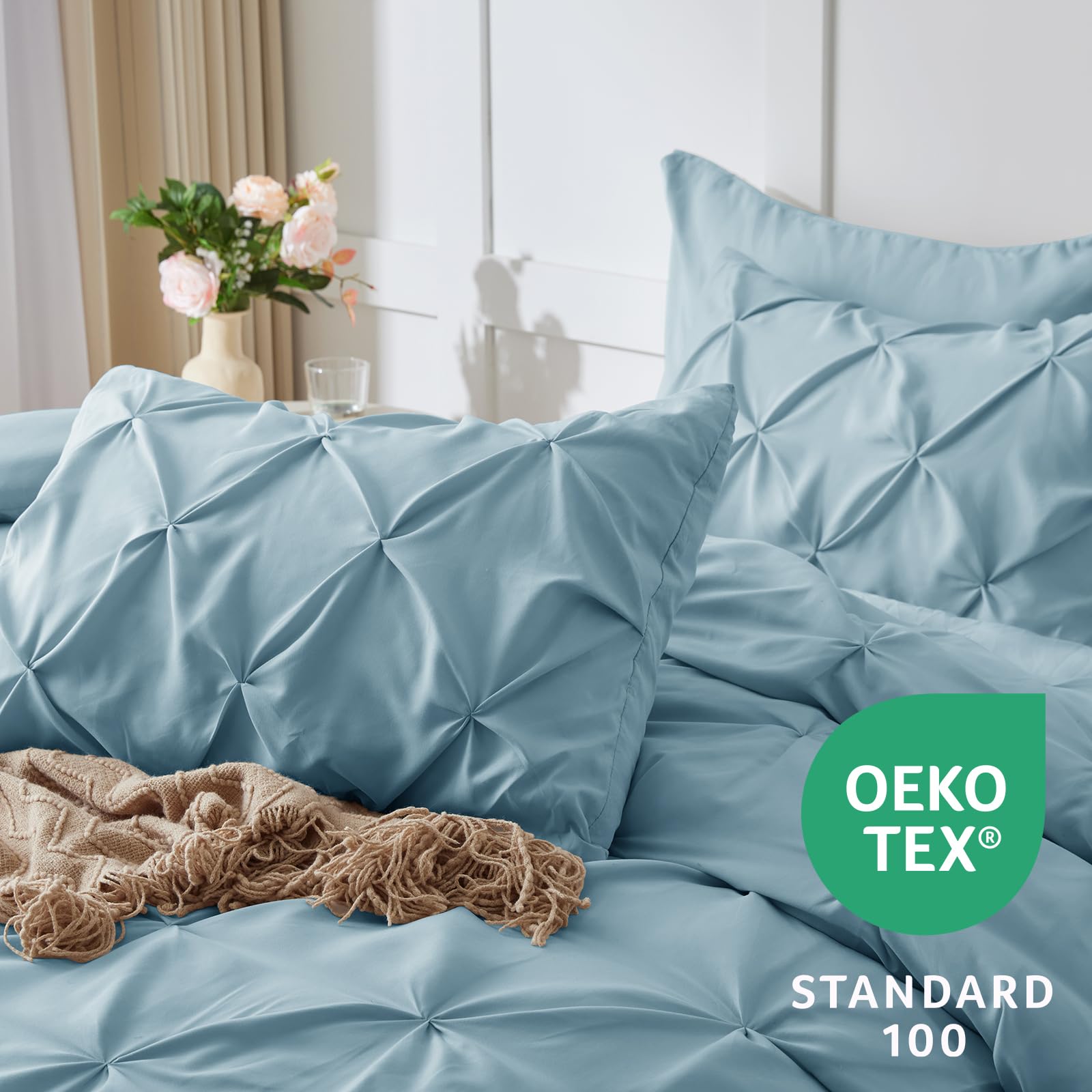 Foto 4 | Edredón Queen Size con Fundas de Almohada CozyLux Azul 7 Piezas - Venta Internacional