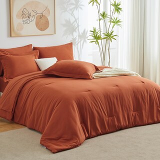 Foto 7 | Juego de Edredón King CozyLux Naranja 7 Piezas- Venta Internacional
