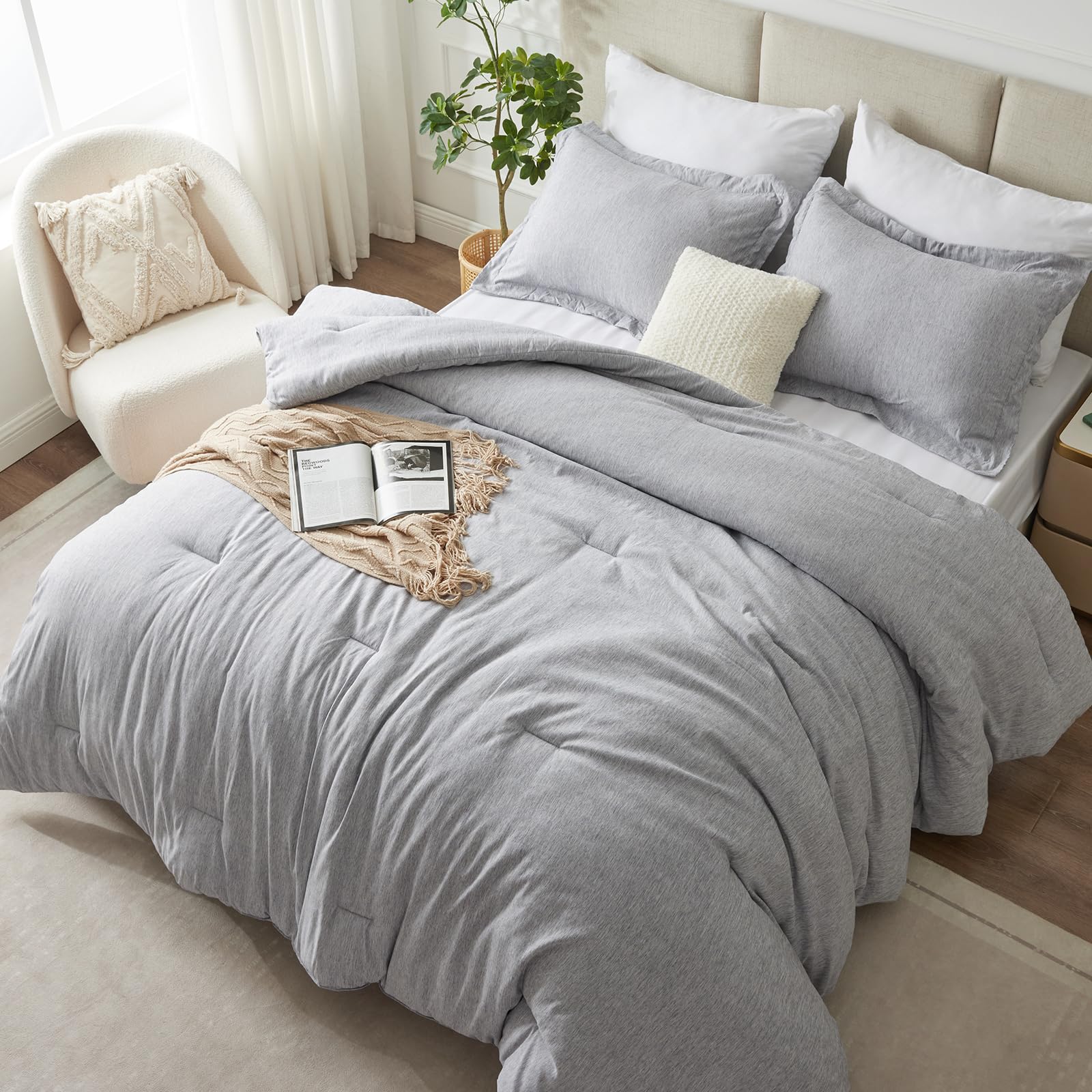 Foto 2 pulgar | Edredón Matrimonial con Fundas de Almohada CozyLux Gris 3 Piezas - Venta Internacional