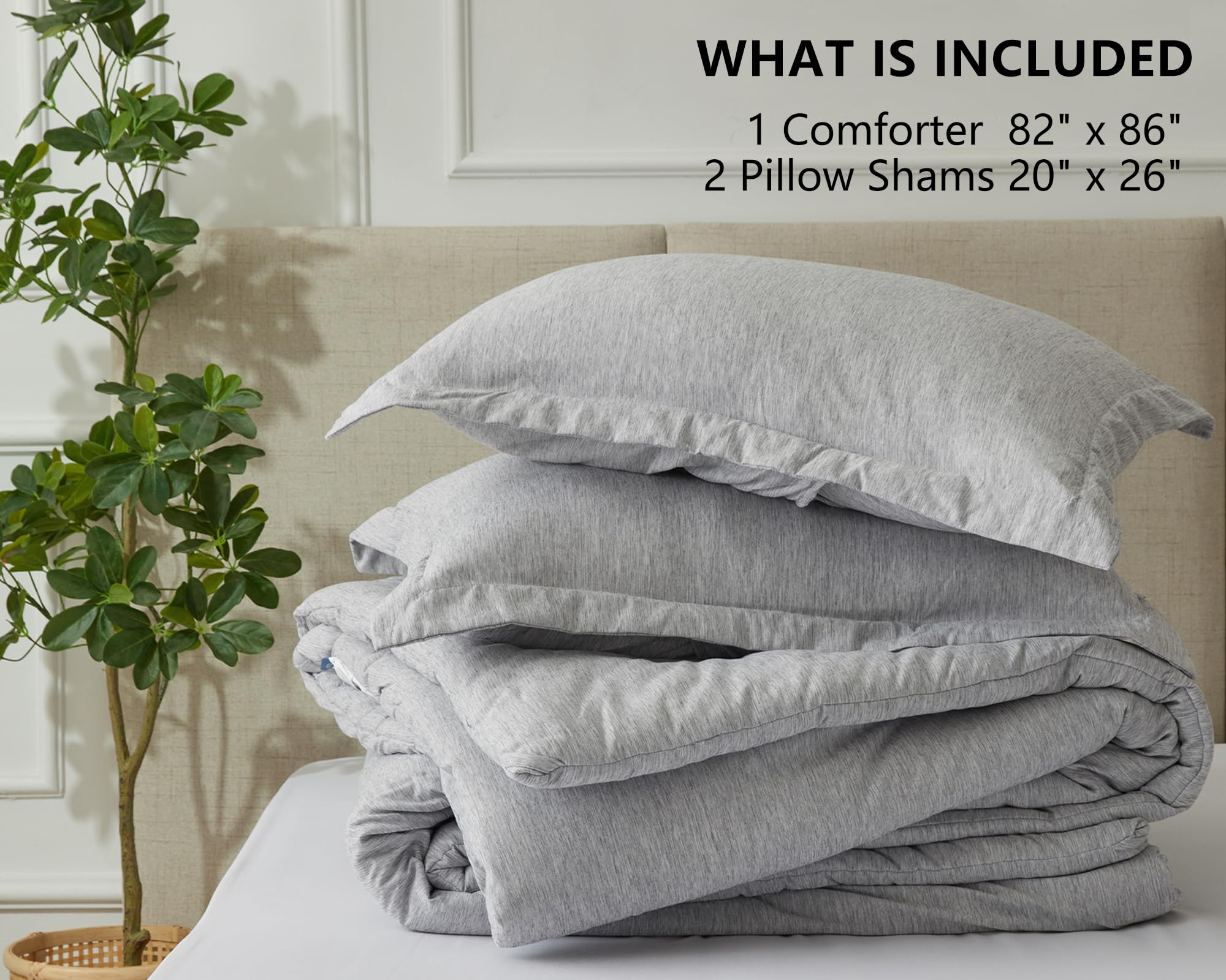 Foto 7 pulgar | Edredón Matrimonial con Fundas de Almohada CozyLux Gris 3 Piezas - Venta Internacional