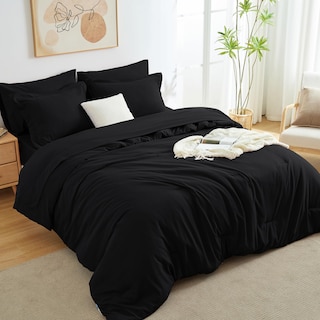 Foto 2 | Juego de Edredón Queen CozyLux Negro 7 Piezas - Venta Internacional