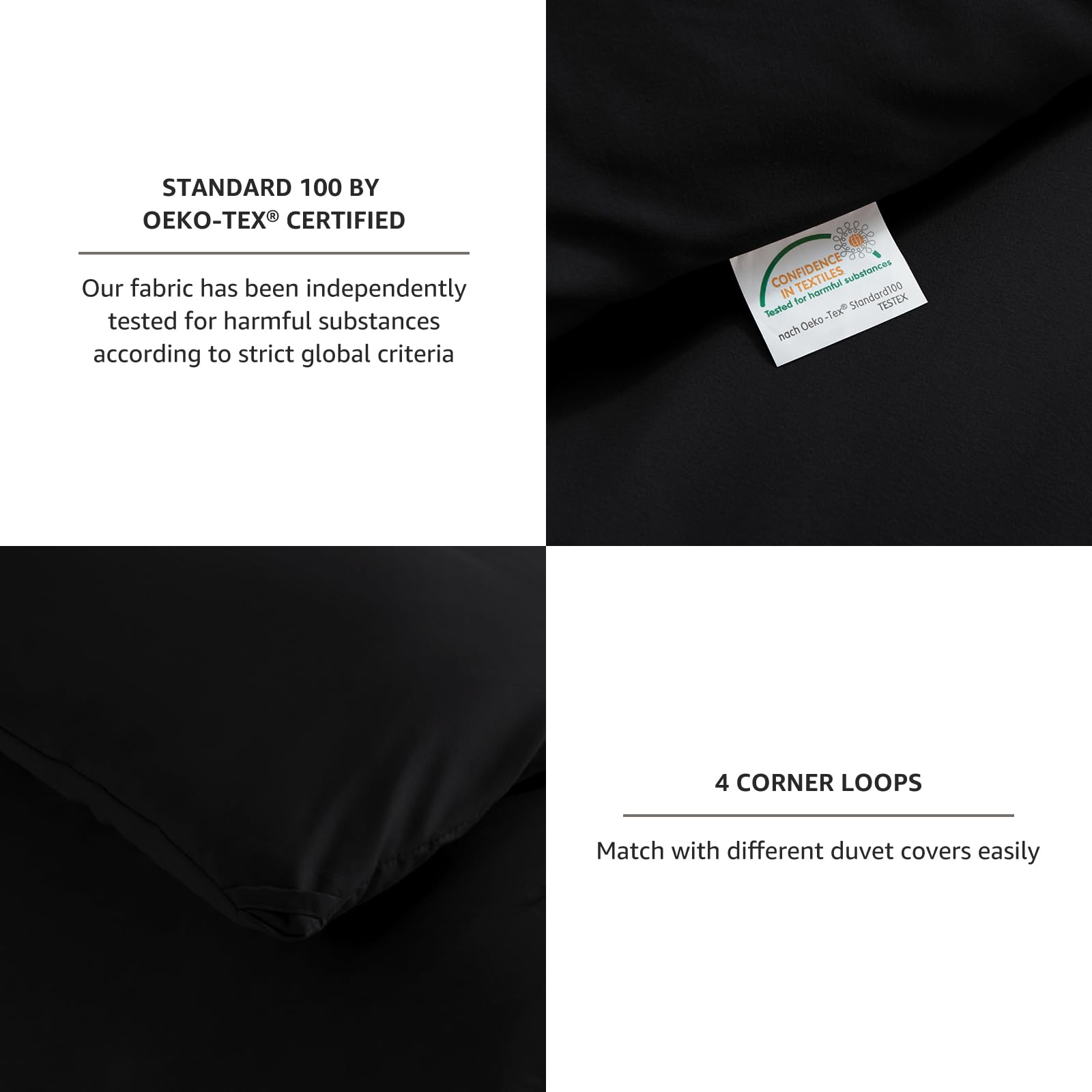 Foto 6 pulgar | Edredón Queen Size con Fundas de Almohada CozyLux Negro 3 Piezas - Venta Internacional
