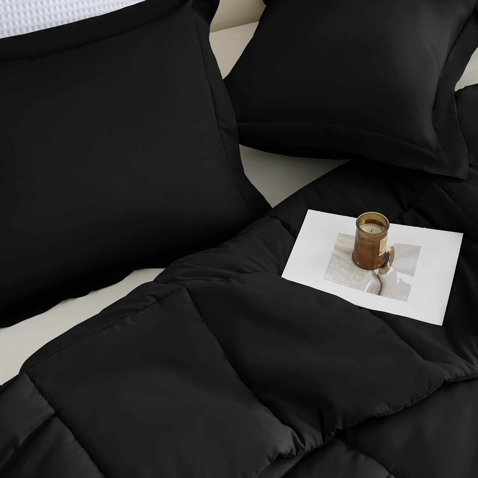 Foto 7 | Juego de Edredón Individual y Funda Negro Cozylux - Venta Internacional