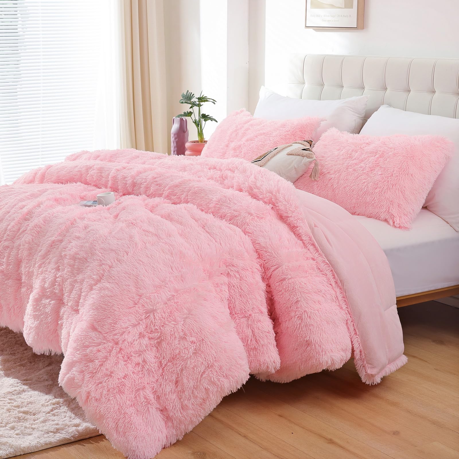 Foto 2 pulgar | Edredón Queen Size con Fundas de Almohada Smoofy Rosa 3 Piezas - Venta Internacional