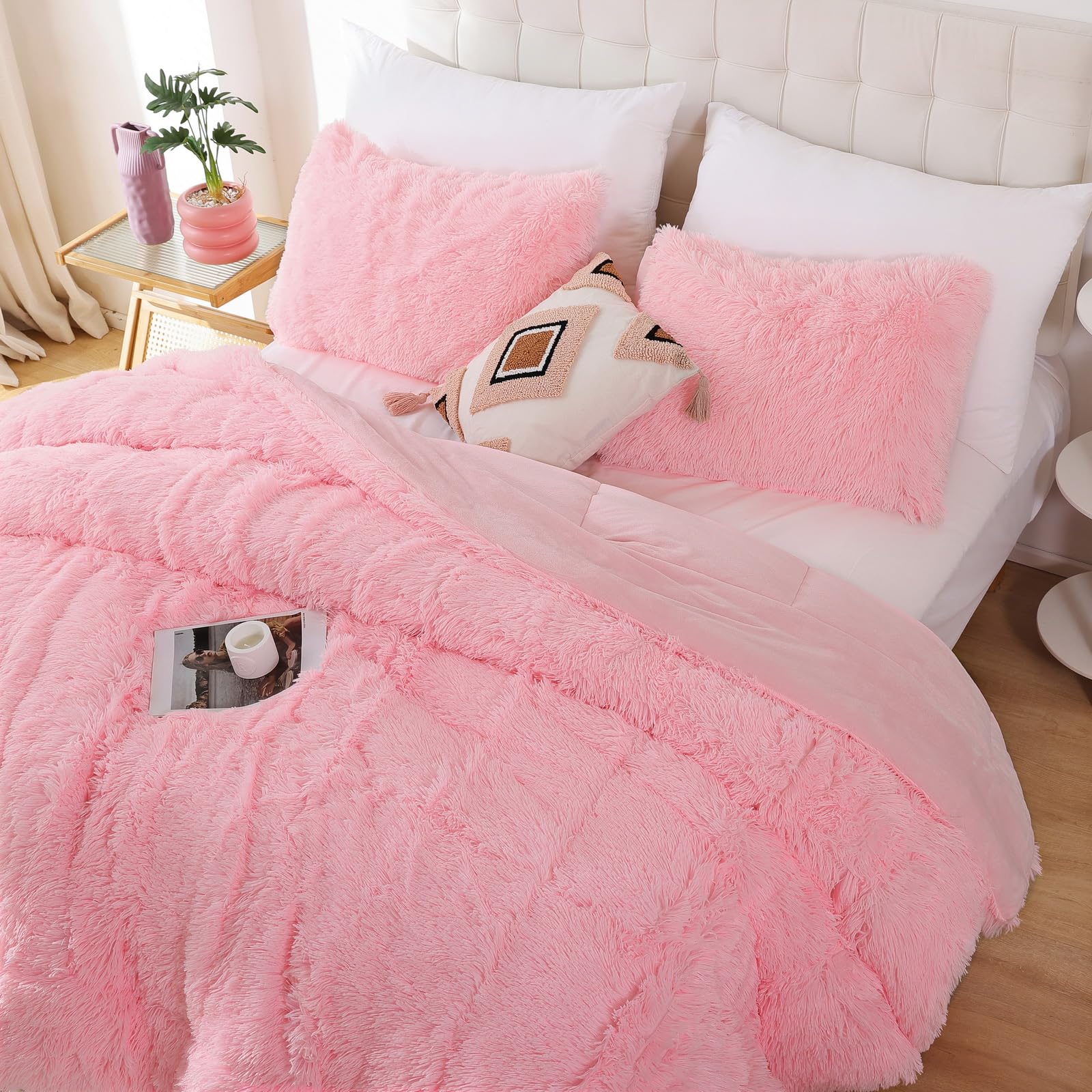 Foto 3 pulgar | Edredón Queen Size con Fundas de Almohada Smoofy Rosa 3 Piezas - Venta Internacional