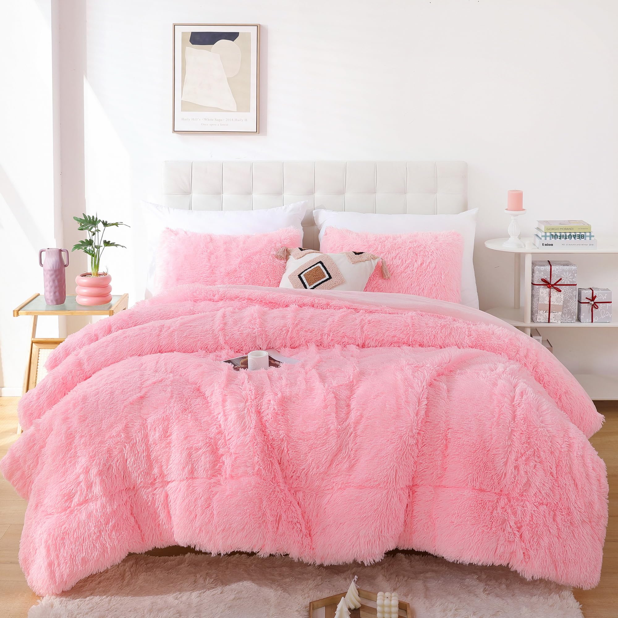 Foto 5 pulgar | Edredón Queen Size con Fundas de Almohada Smoofy Rosa 3 Piezas - Venta Internacional