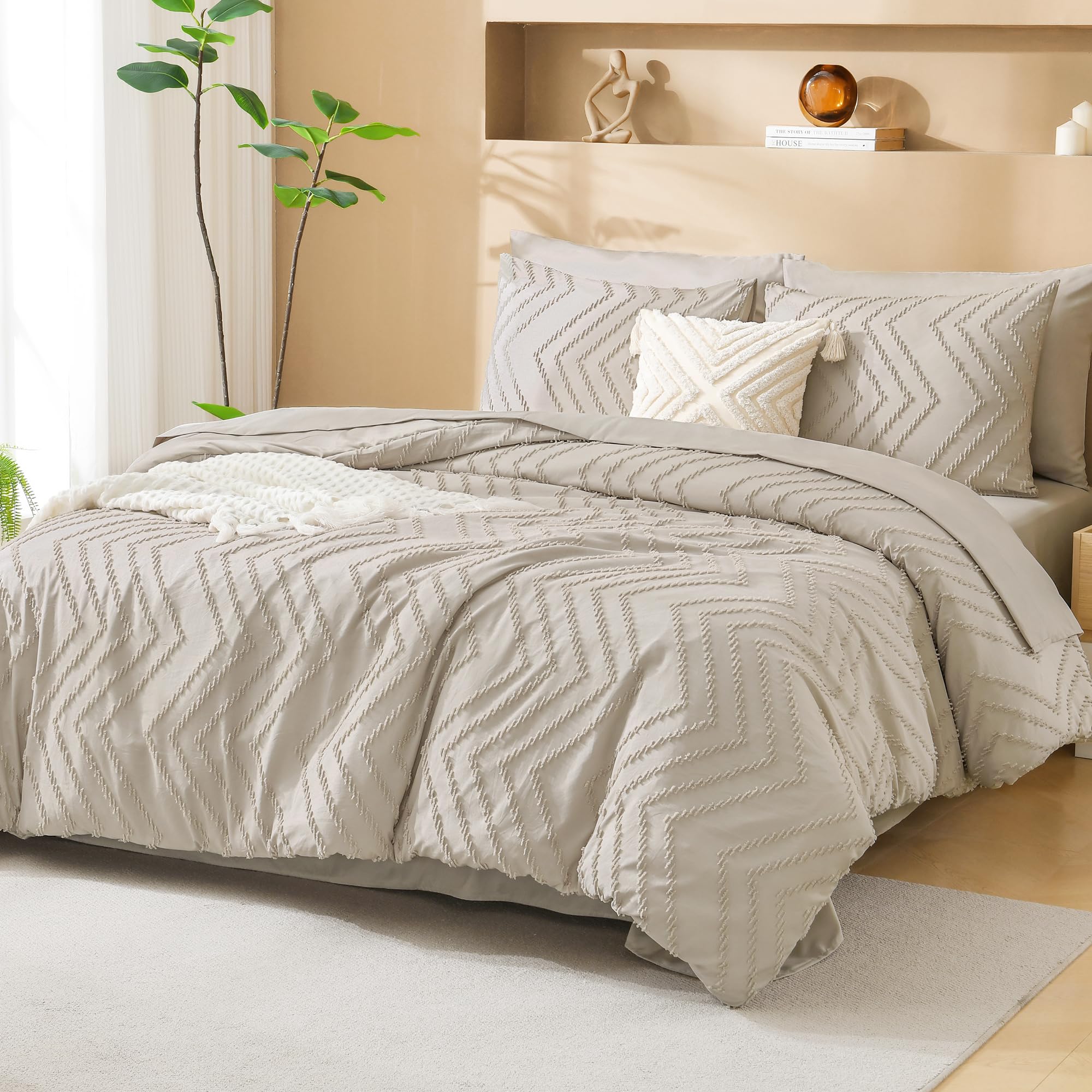 Foto 2 | Juego de Edredón Queen Litanika  Beige 7 Piezas - Venta Internacional