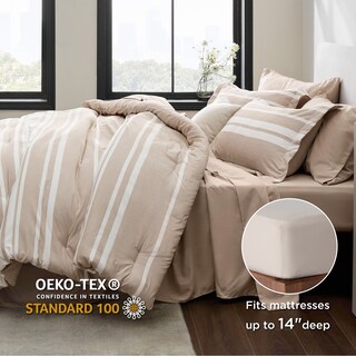 Foto 5 | Juego de Edredón King Bedsure Camel Claro 7 Piezas - Venta Internacional