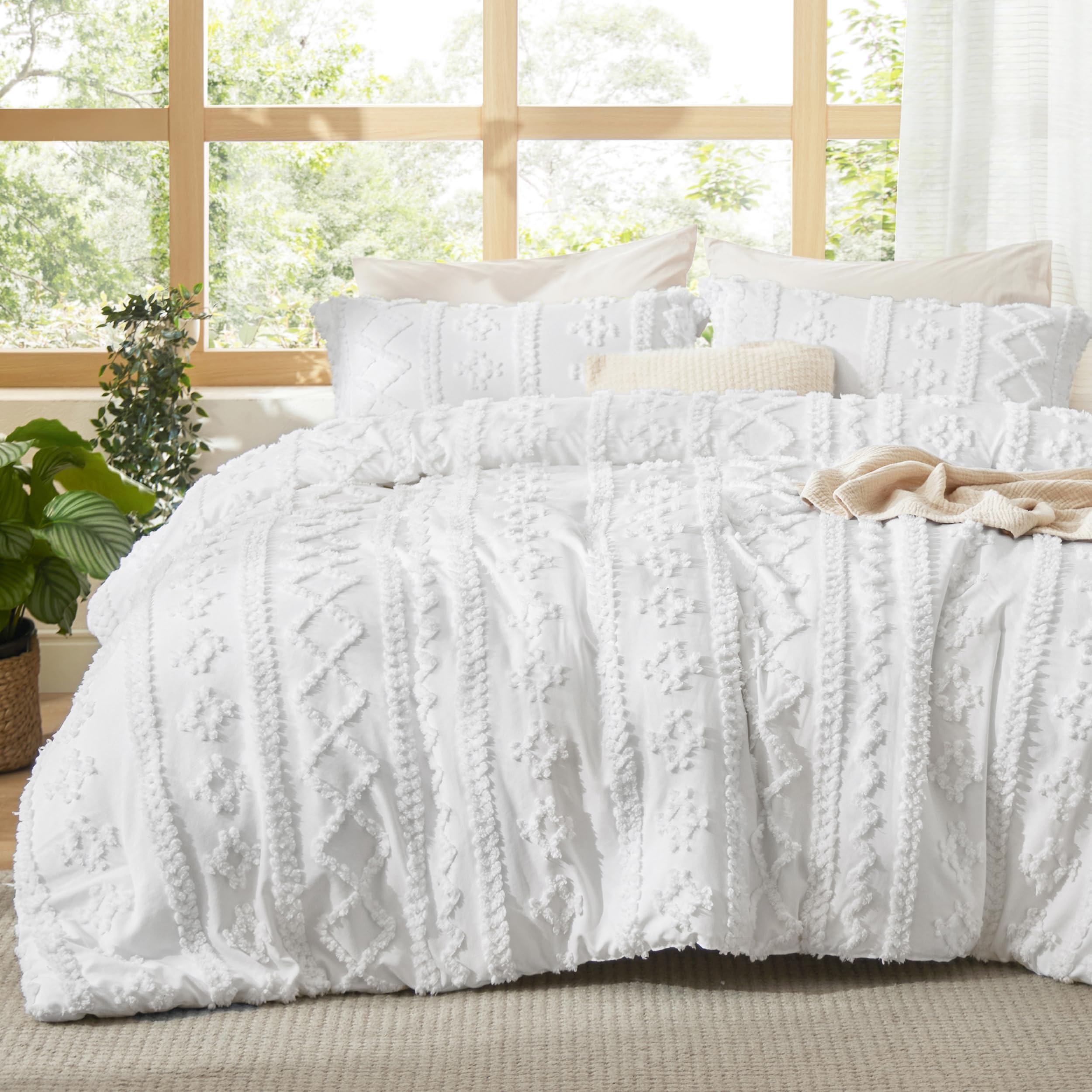 Foto 1 | Juego de Edredón Matrimonial  Bedsure Blanco  3 Piezas - Venta Internacional