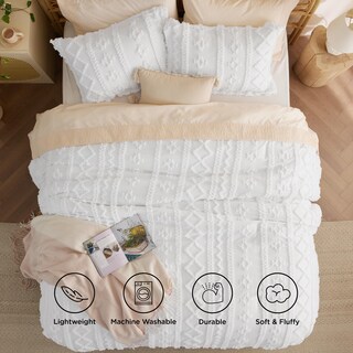 Foto 5 | Juego de Edredón Matrimonial Bedsure Blanco 3 Piezas - Venta Internacional