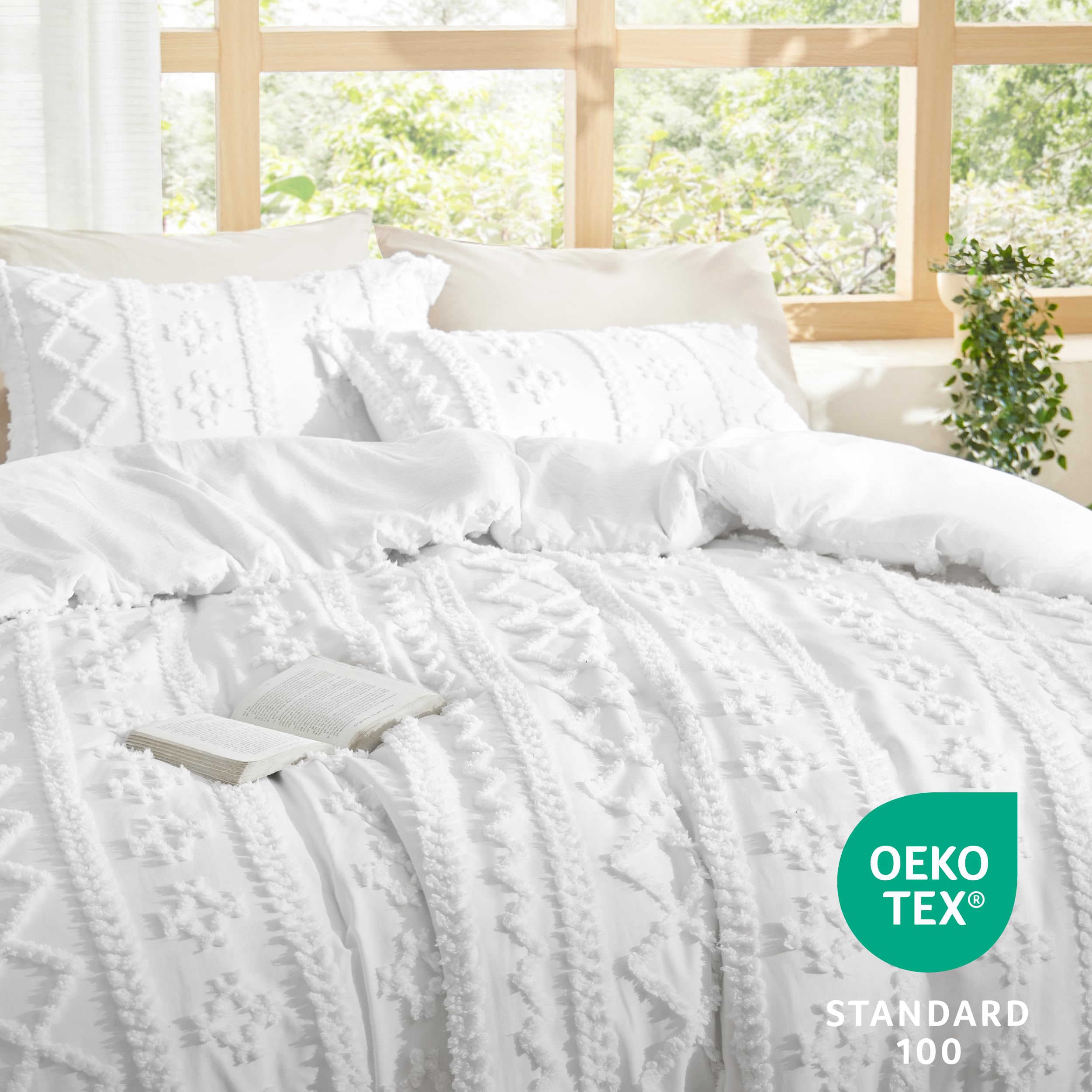Foto 6 | Juego de Edredón Matrimonial  Bedsure Blanco  3 Piezas - Venta Internacional