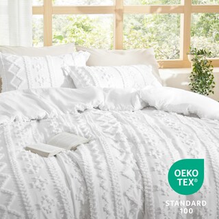 Foto 6 | Juego de Edredón Matrimonial Bedsure Blanco 3 Piezas - Venta Internacional