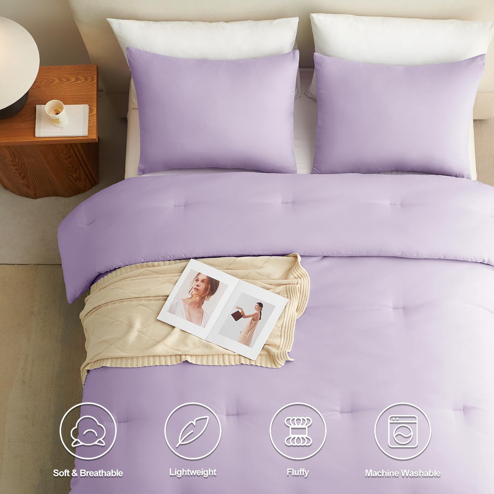 Foto 6 pulgar | Juego de Edredón Matrimonial CozyLux Lavanda 3 Piezas - Venta Internacional