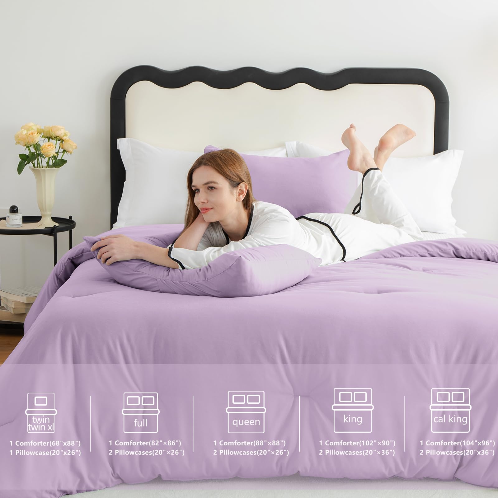 Foto 7 pulgar | Juego de Edredón Matrimonial CozyLux Lavanda 3 Piezas - Venta Internacional
