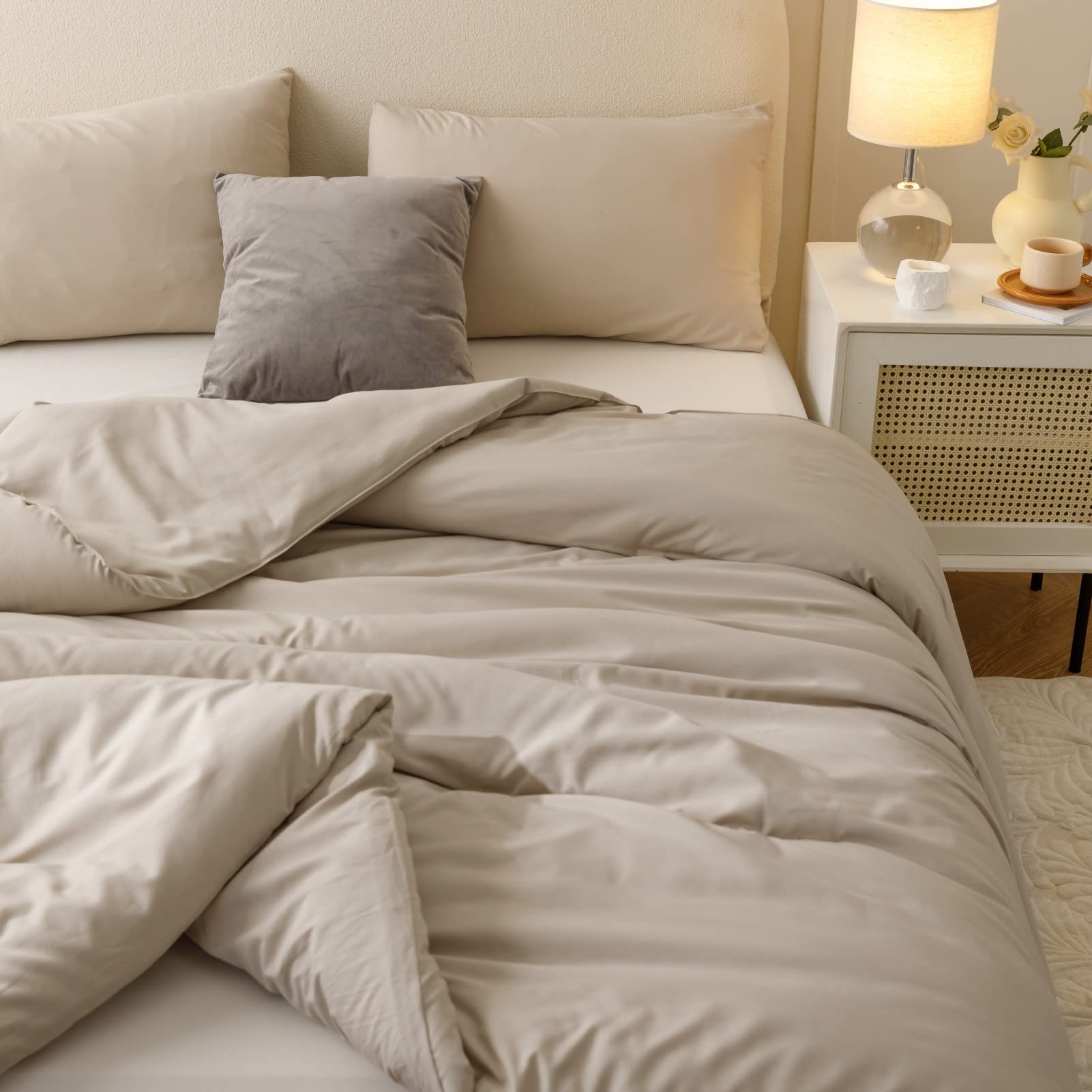 Foto 5 pulgar | Edredón California King con Fundas de Almohada Rosgonia Beige 3 Piezas - Venta Internacional