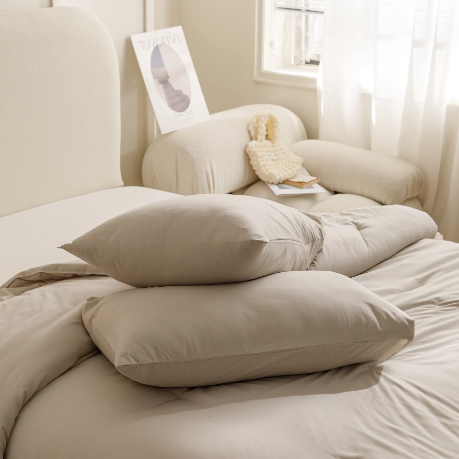 Foto 7 pulgar | Edredón California King con Fundas de Almohada Rosgonia Beige 3 Piezas - Venta Internacional