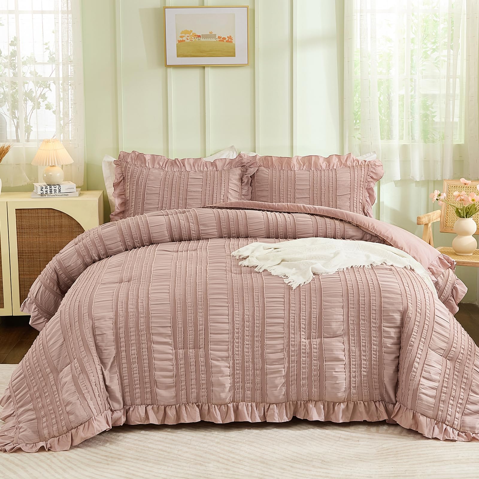 Foto 5 pulgar | Set de Edredón King Wongs Bedding  Rosa 2 Piezas  - Venta Internacional