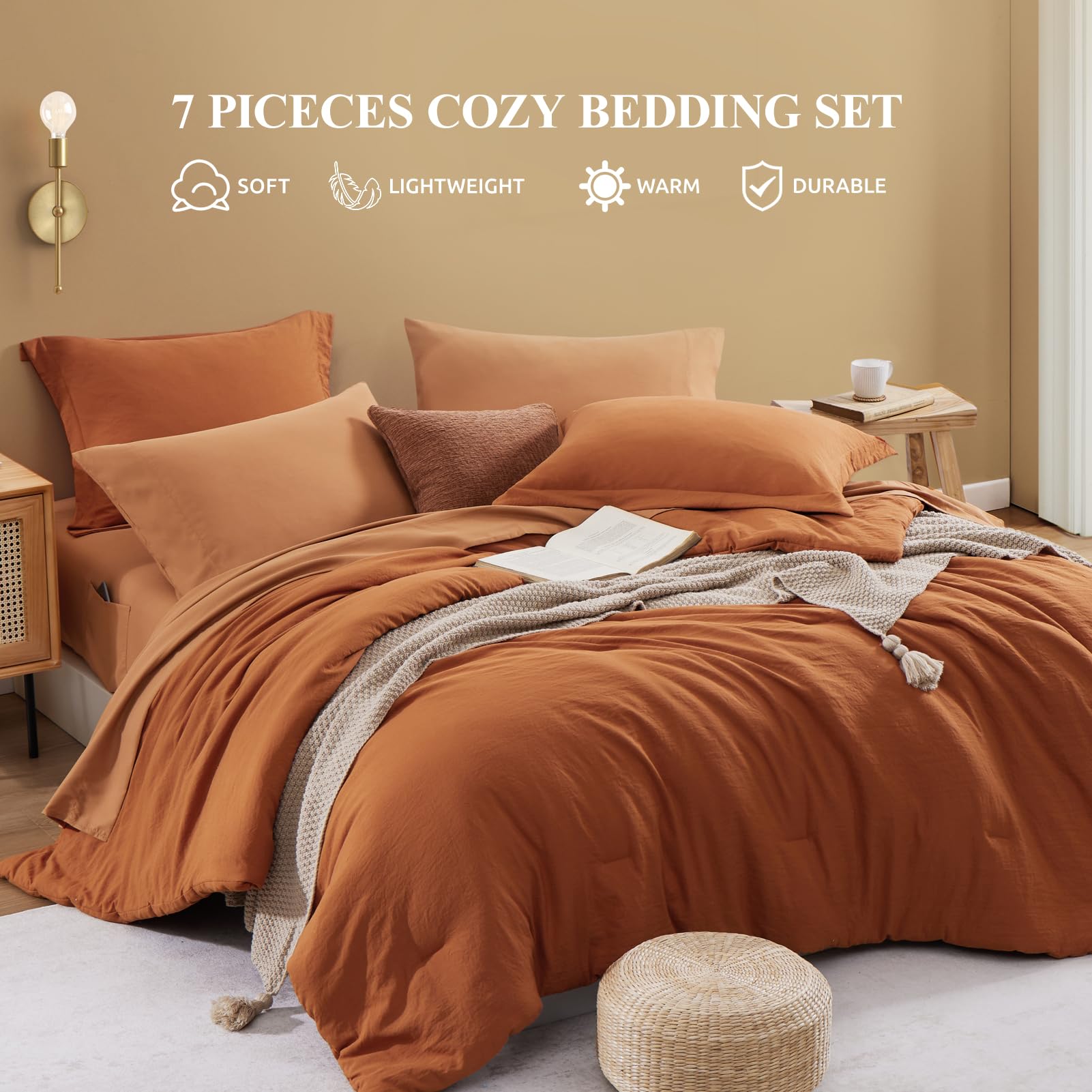 Foto 2 | Edredón Queen Size con Sábanas Wrensonge Anaranjado 7 Piezas - Venta Internacional