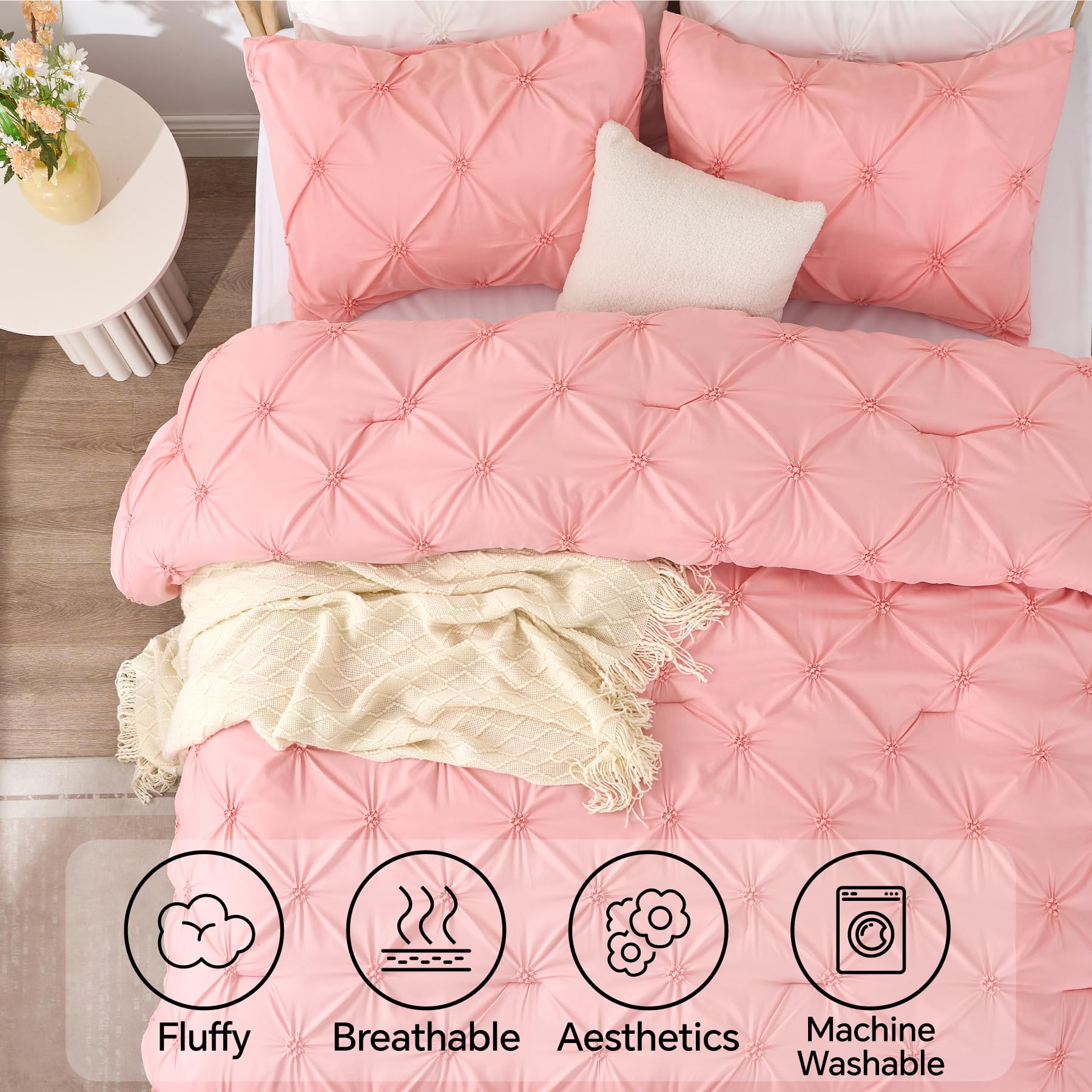 Foto 6 pulgar | Set de Edredón King Size Bedelite Rosa 3 Piezas - Venta Internacional