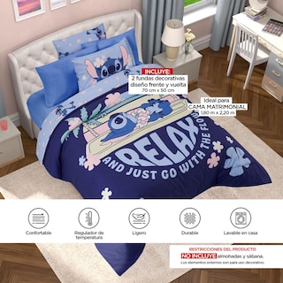 Foto 8 | Set De Edredón Microfibra Matrimonial Stitch Relax